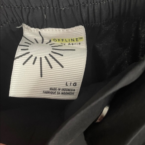 Aerie Offline Black Wide Leg Pants Sz L - Picture 4 of 4